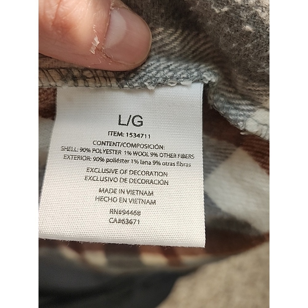 HFX Womens Shirt Jacket Fit Snap Button (Gray/Brown, Large) - Picture 5 of 8
